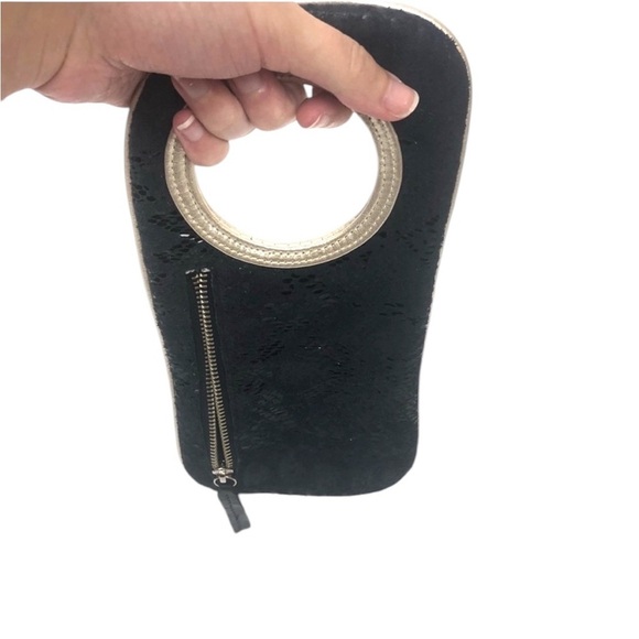 Hands-Free Bracelet Wallet - Arza Design Clutch Metallic Blue Shimmer Mini Bag - Picture 14 of 16